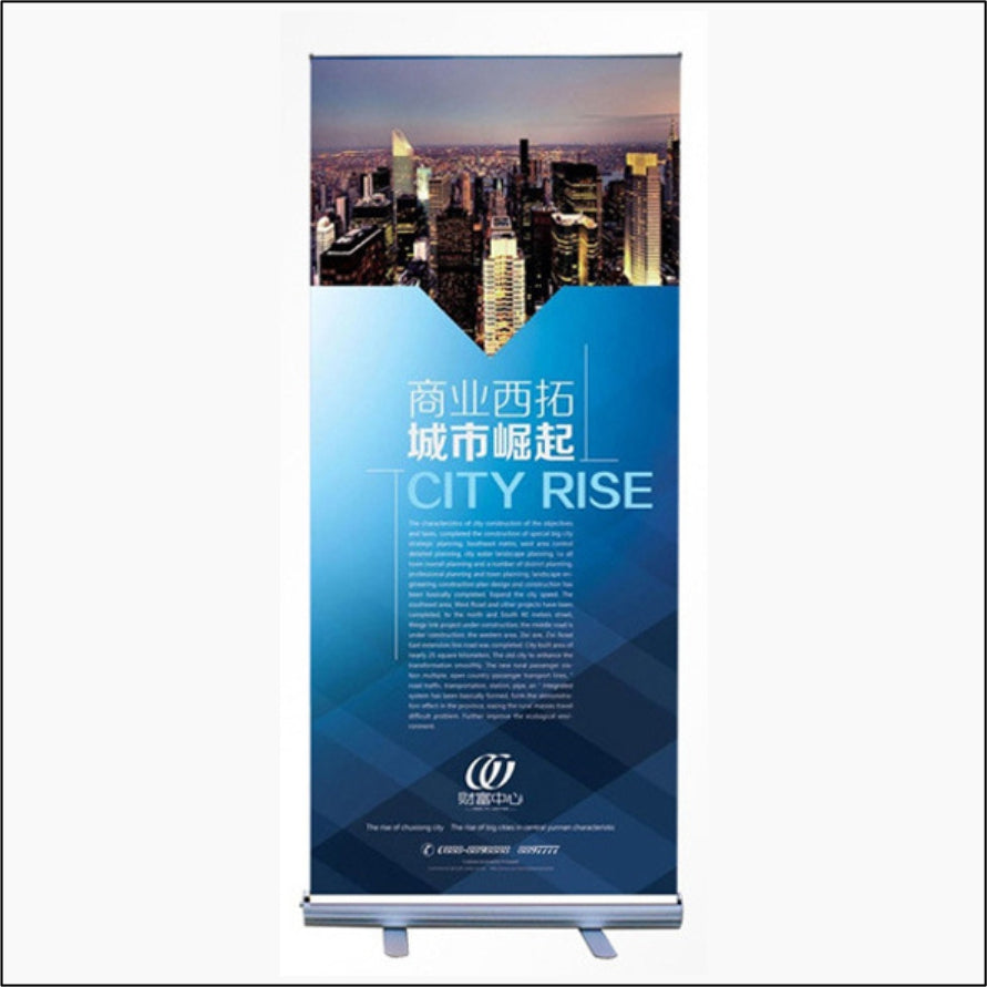 High Quality Aluminum Alloy Roll-up Banner Stand / with Tarpaulin Print Pull Up Display Standee Tarp