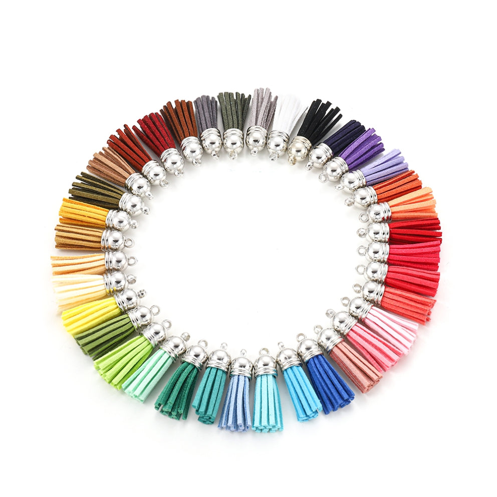 10PCS Leather Tassel Accessories for Key Chain / Jewelry Pendants Charm Key Ring Earrings Necklace