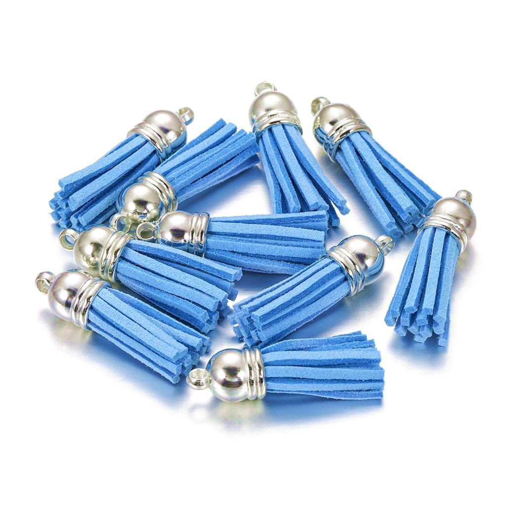 10PCS Leather Tassel Accessories for Key Chain / Jewelry Pendants Charm Key Ring Earrings Necklace