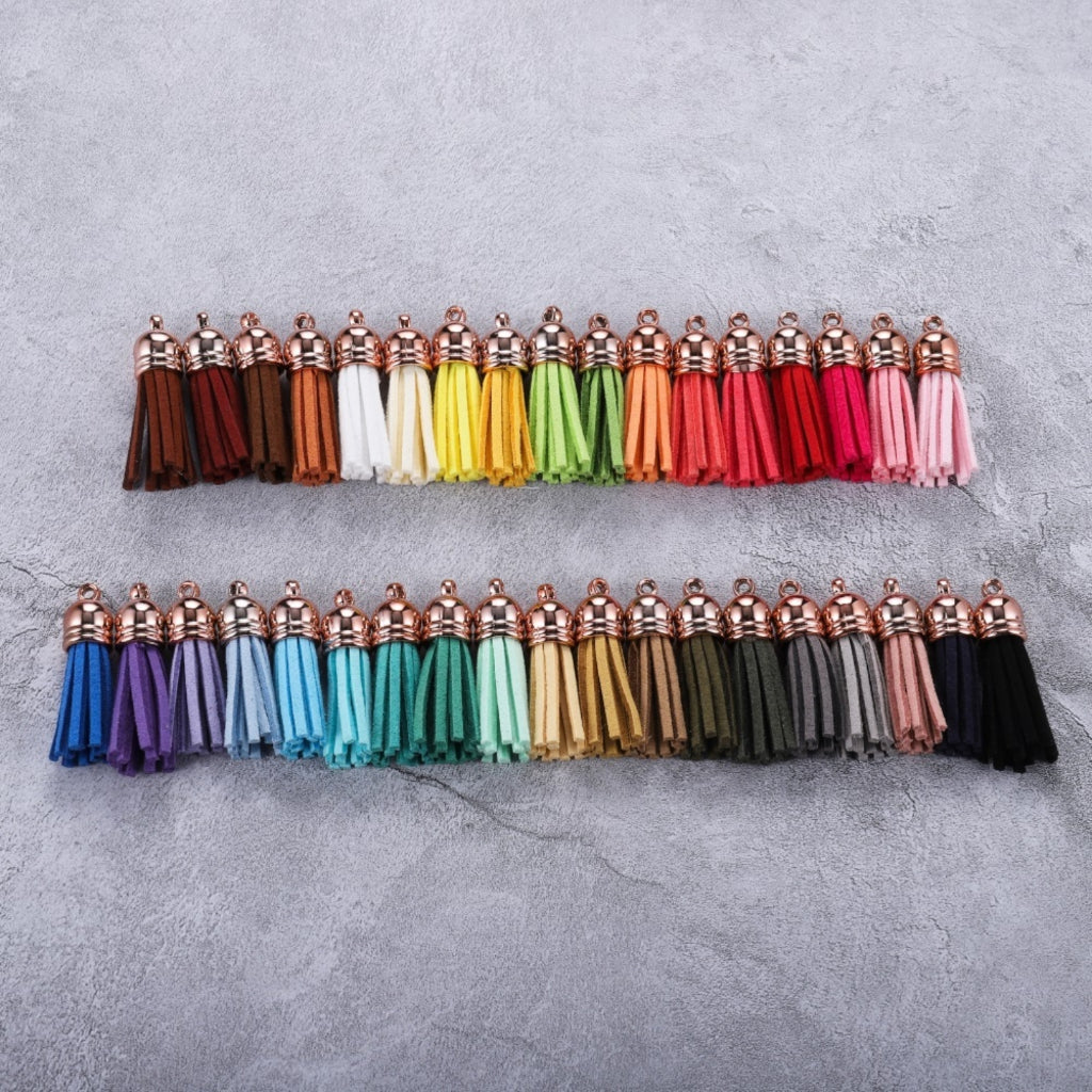 10PCS Leather Tassel Accessories for Key Chain / Jewelry Pendants Charm Key Ring Earrings Necklace