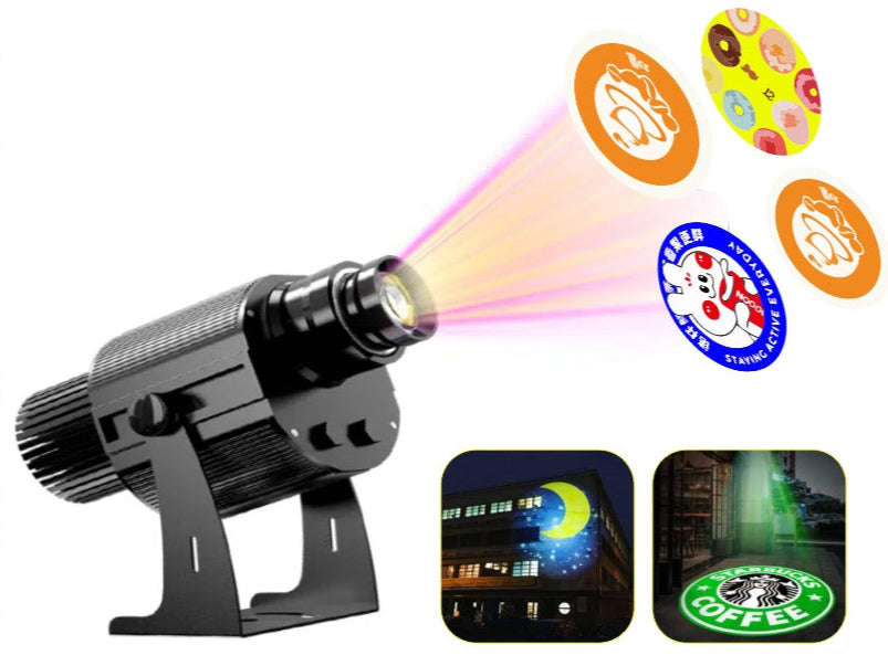 Gobo Logo Beam Projector Rotatable / 80W 4 Lens / Floor Wall Ceiling Projection LED Lamp Advertising