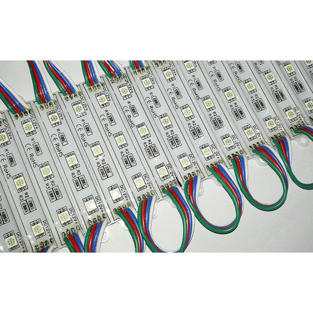 RGB 1) 20pcs Led Module Smd 5050 Rgb (red Green Blue) Waterproof 3led / Strip 12volt Dc Signage Car
