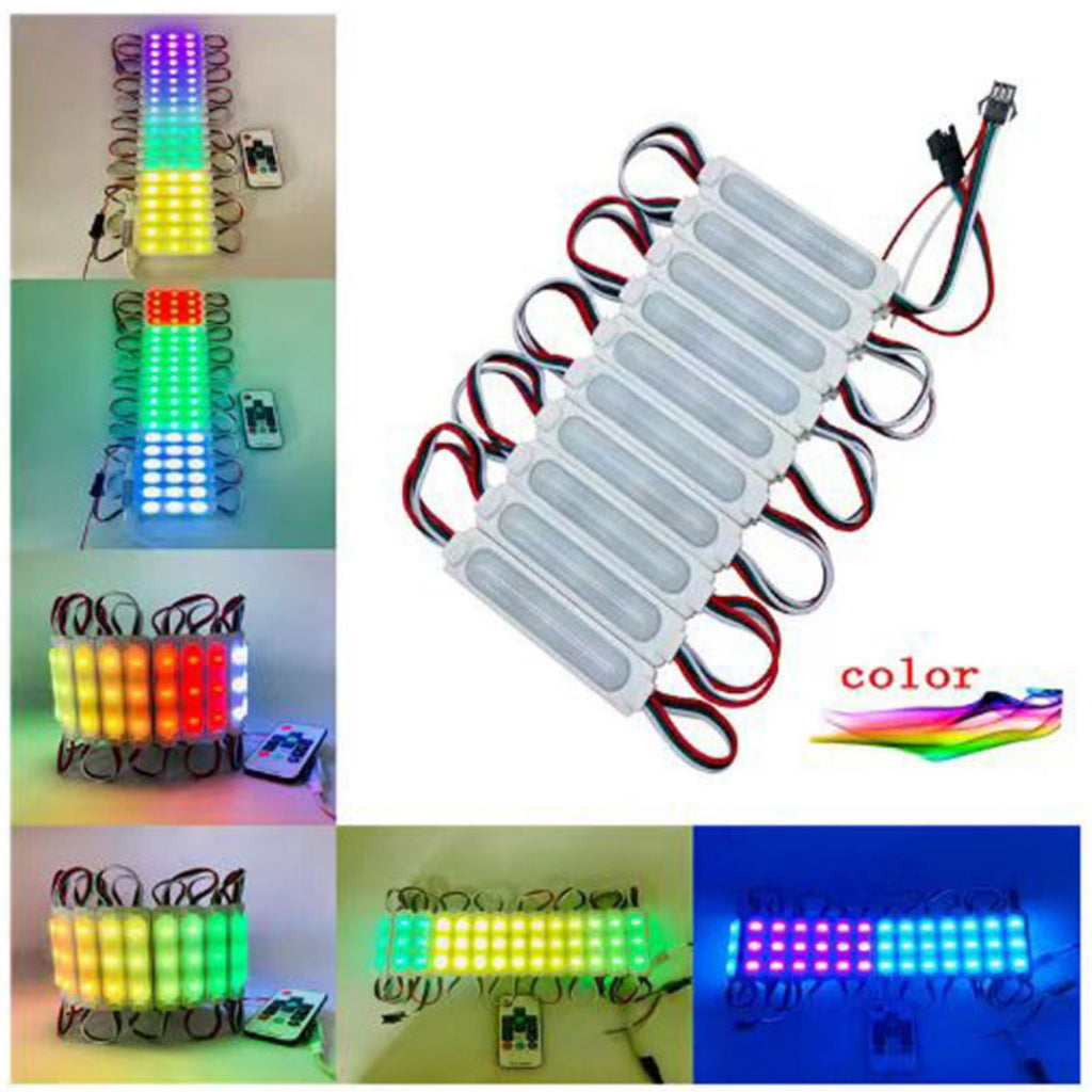 RGB 3) 20pcs 8518 Full Color FRGB Led Module Waterproof 3led / Strip 12V Dc Motor Signage Car Lamp