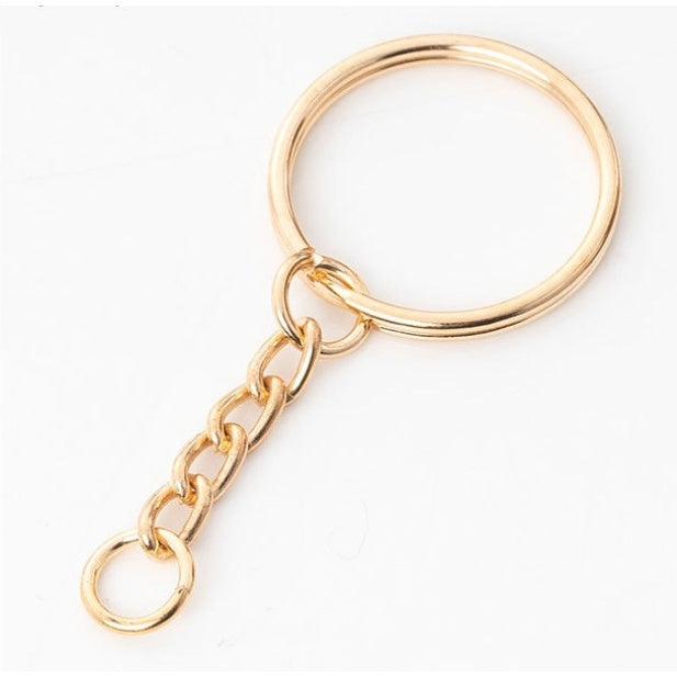 10PCS Key Chain Split Ring B / Metal Blank DIY Keychain Keyring Key Holder Silver Gold Black Jewelry
