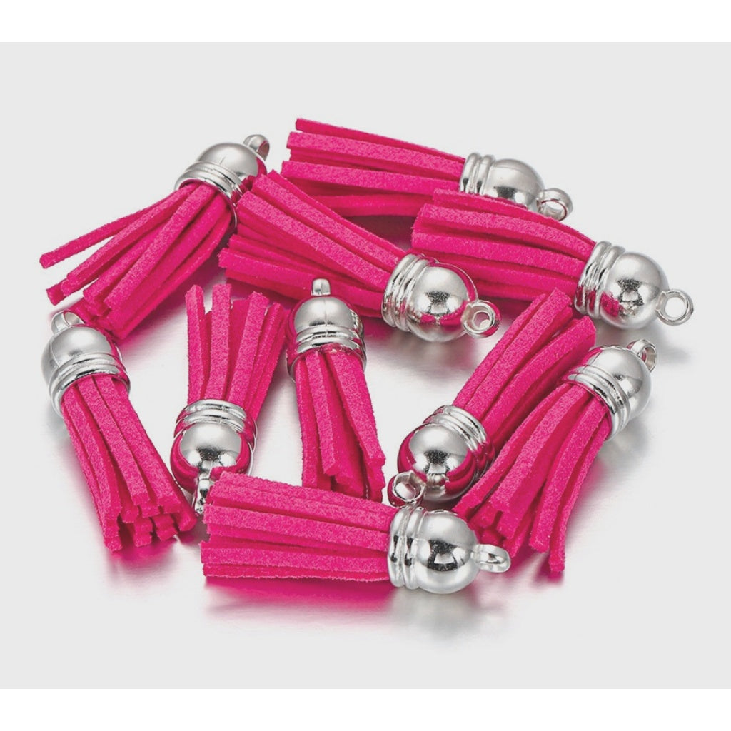 10PCS Leather Tassel Accessories for Key Chain / Jewelry Pendants Charm Key Ring Earrings Necklace