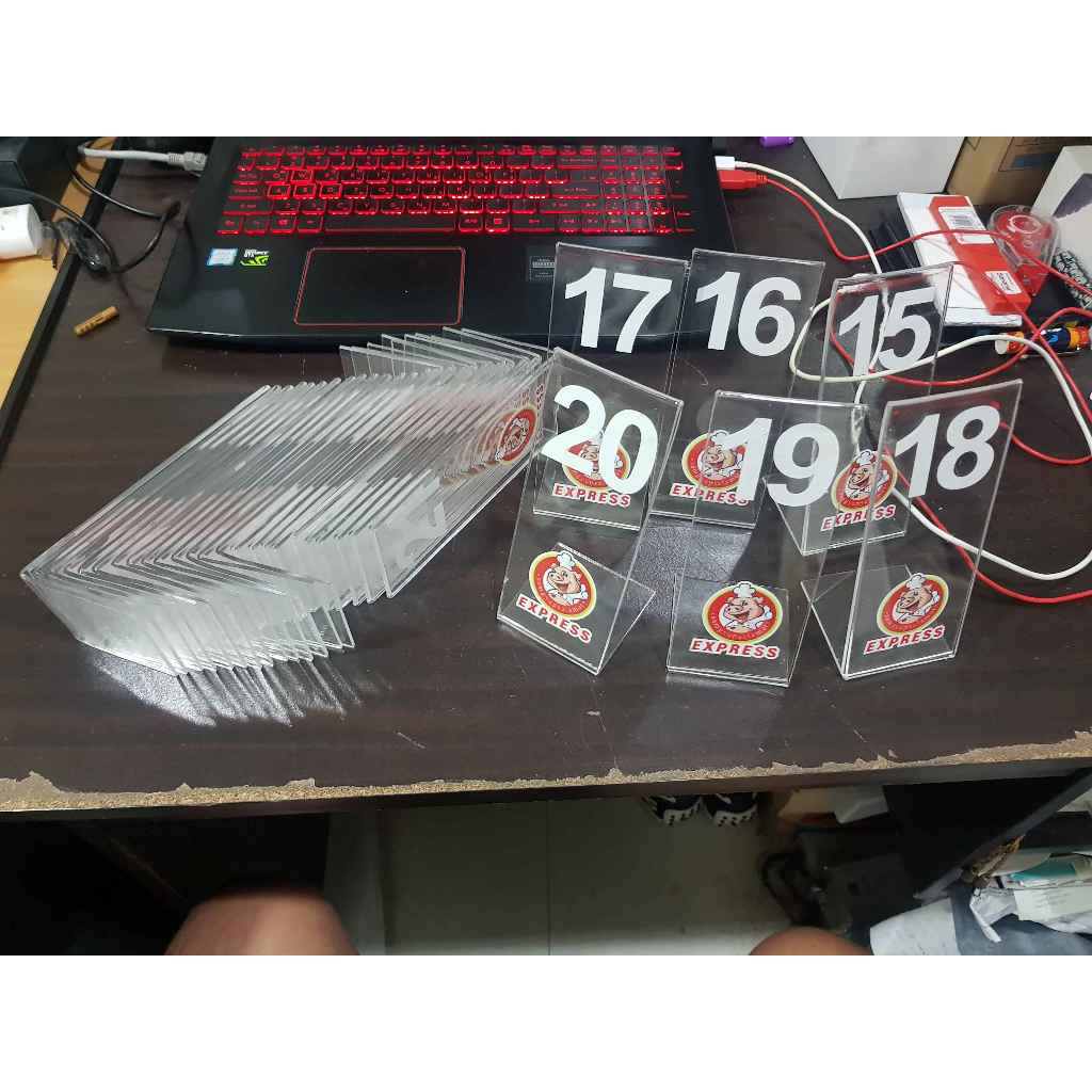 (5Pcs) Customized Table Number Acrylic Stand / Restaurant Cafe Bar Food Decor Waiting Number Standee