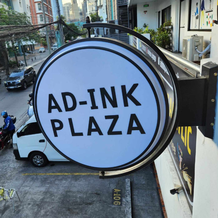 360 Rotating Round LED Signage / Light Box Outdoor Acrylic Double Sign Restaurant Shop Store Logo AD
