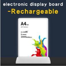 A4 Double Sided Rechargeable LED Display Table Stand / Menu Light Box Promotion Coffee Shop Cafe Bar