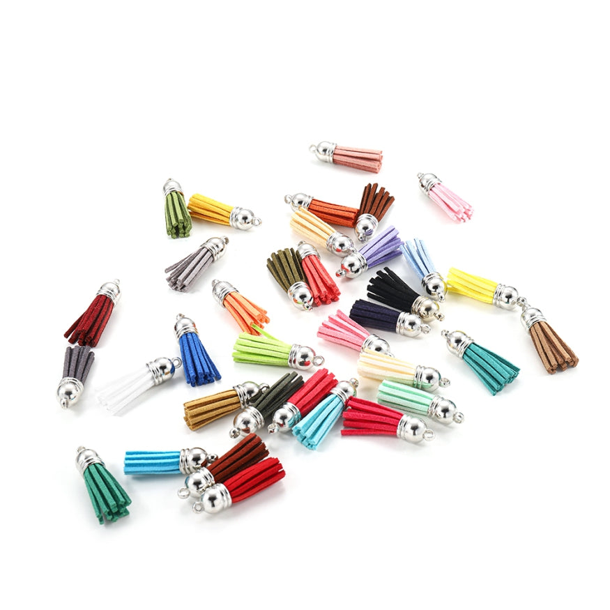 10PCS Leather Tassel Accessories for Key Chain / Jewelry Pendants Charm Key Ring Earrings Necklace
