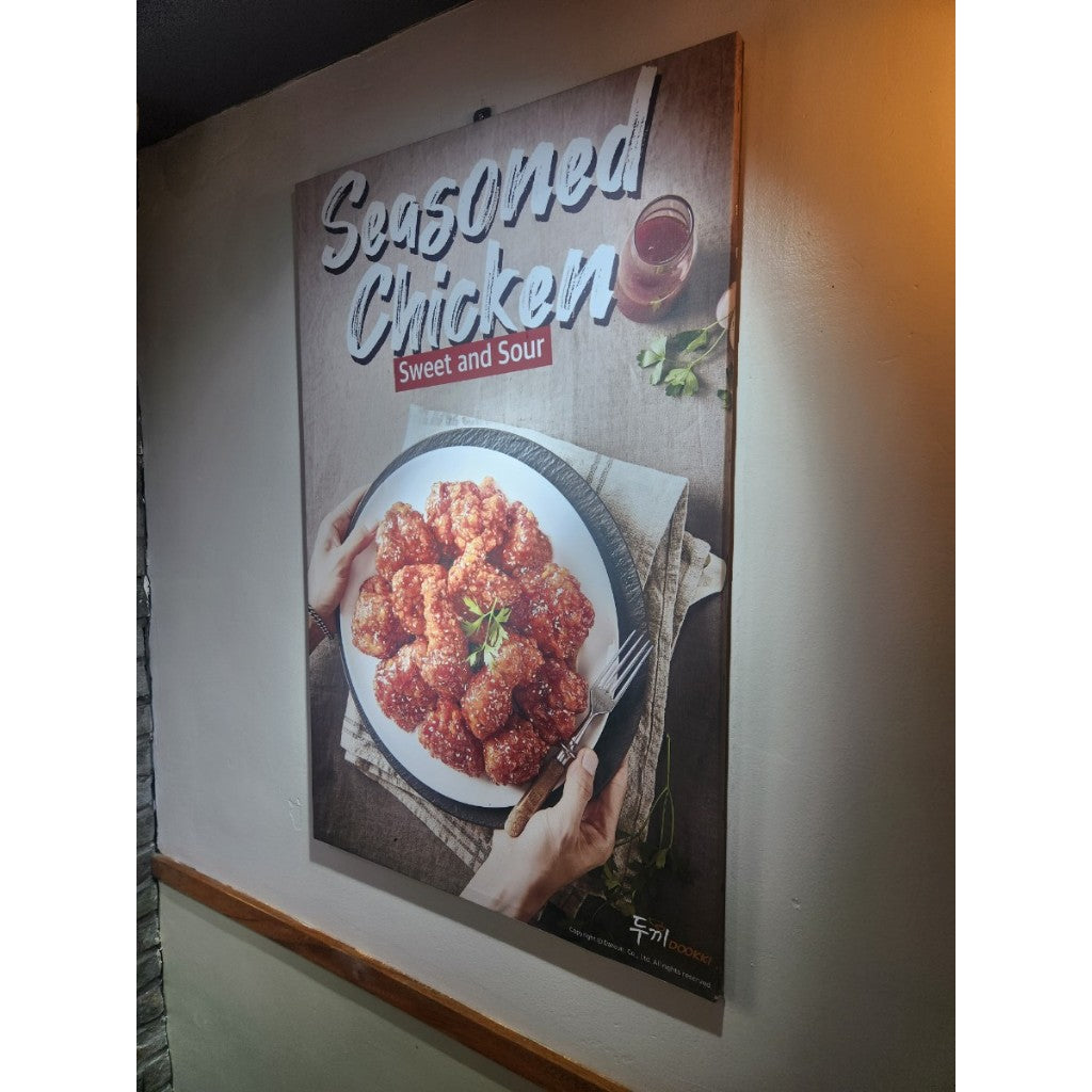 Personalized Canvas Printing with Wooden Frame / Customized Canvass Board Print Food Menu Restaurant