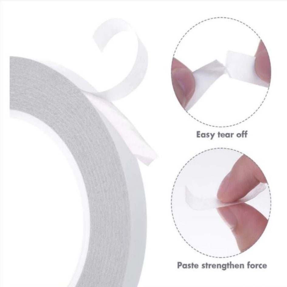 Strong Double Sided Adhesive Tape / 1cm x 50m Sticky Ultra thin Gift School Office Wrapping Supplies