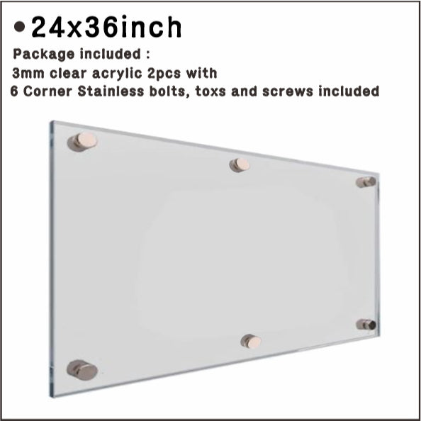 Big Size 3mm Wall Acrylic Frame w Bolt / Office Business Permit Certificate Document Poster Photo
