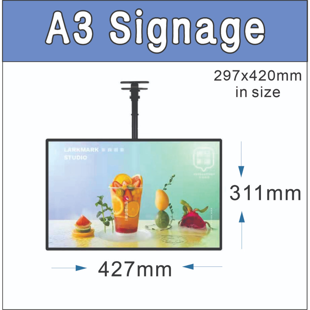 LED Film Signage (w/ Bracket) / Menu Display Light Box Promo Logo Sign Food Poster Restaurant Store