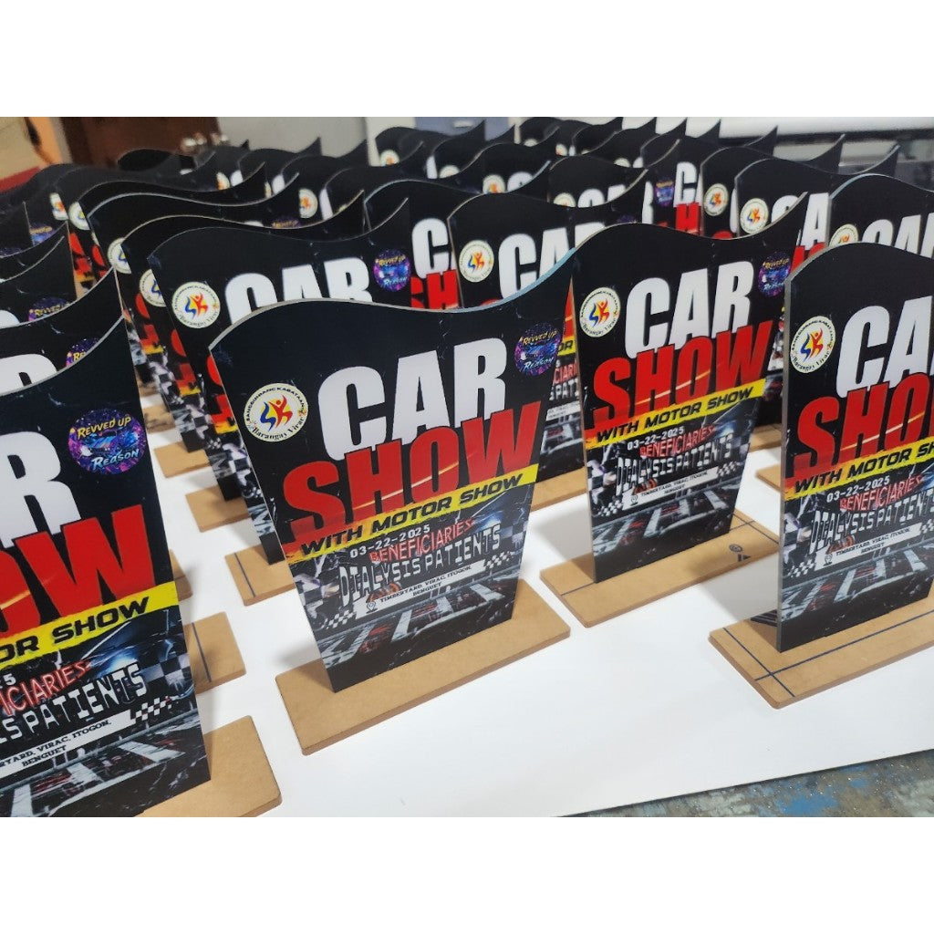 5Pcs) Plaque UV Direct Print on Clear Acrylic Transparent Trophy Awards Sports School Office Even