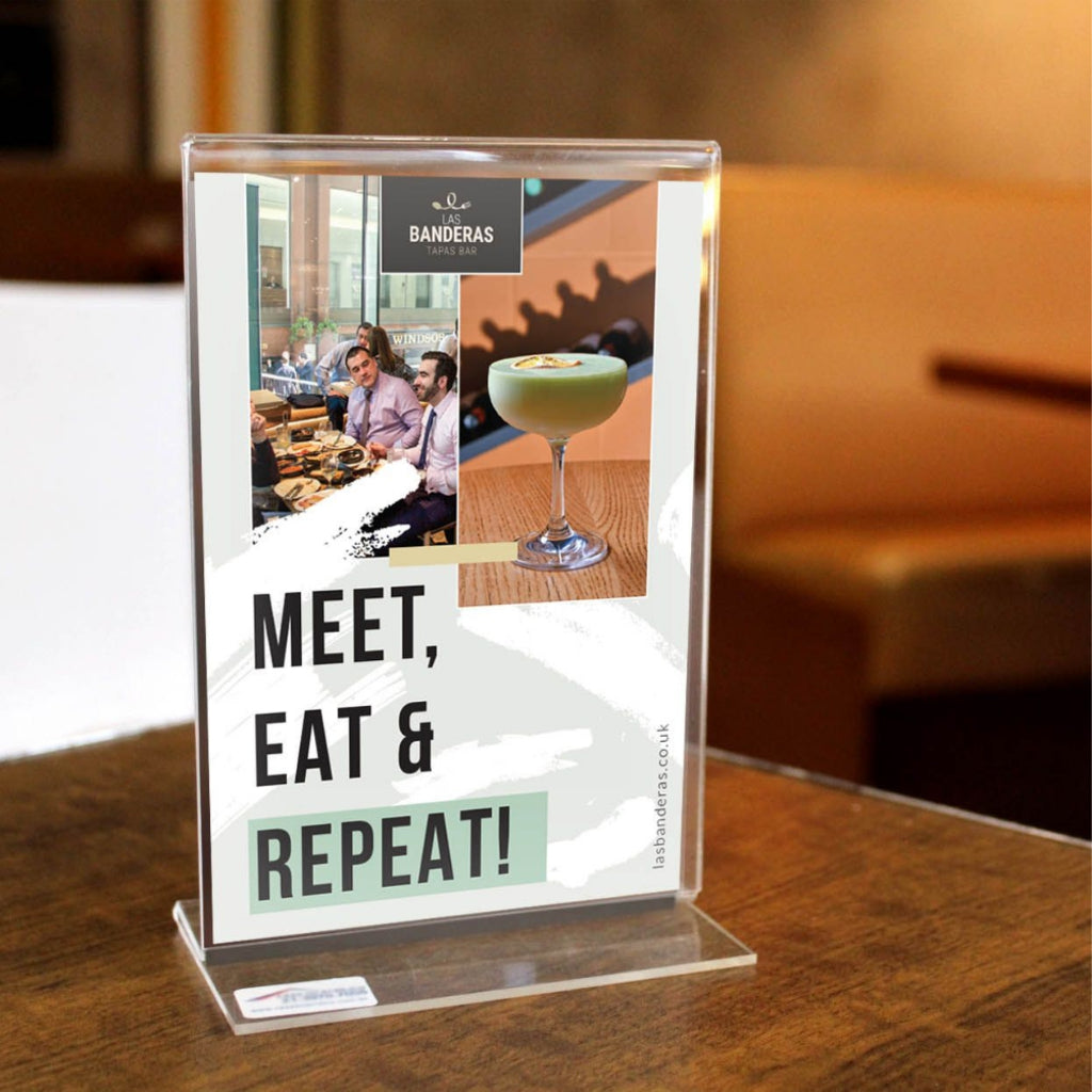 Clear Acrylic Blank L-Type T-Type Table Display Stand Paper Photo Sign Holder Desk Office School