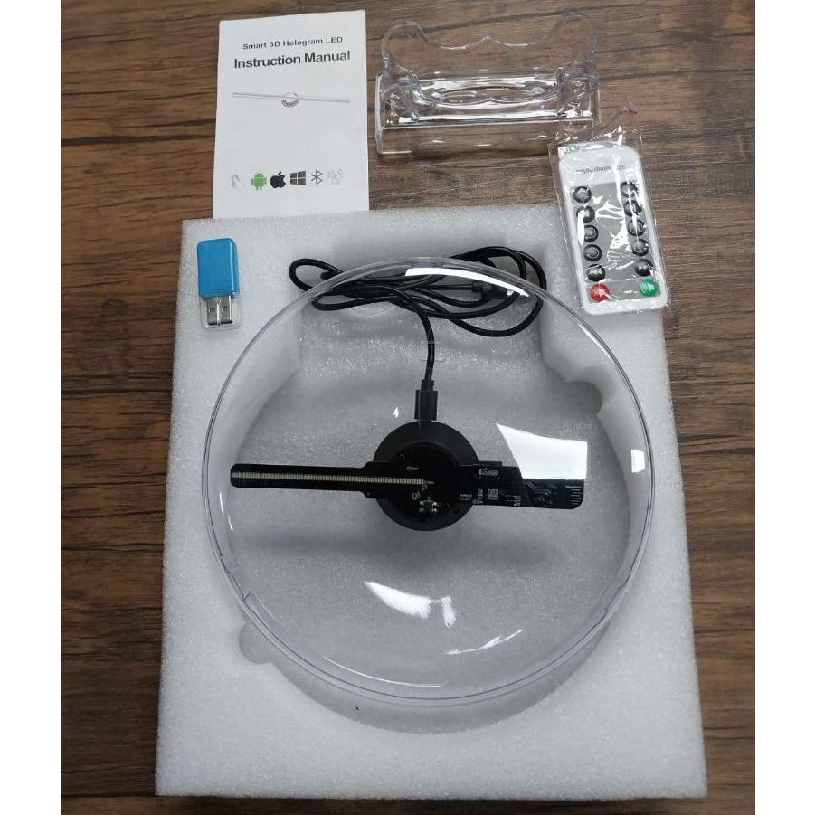 3D Hologram Signage /Advertising Fan Projector LED light display Business Store Shop Bar Photo Video