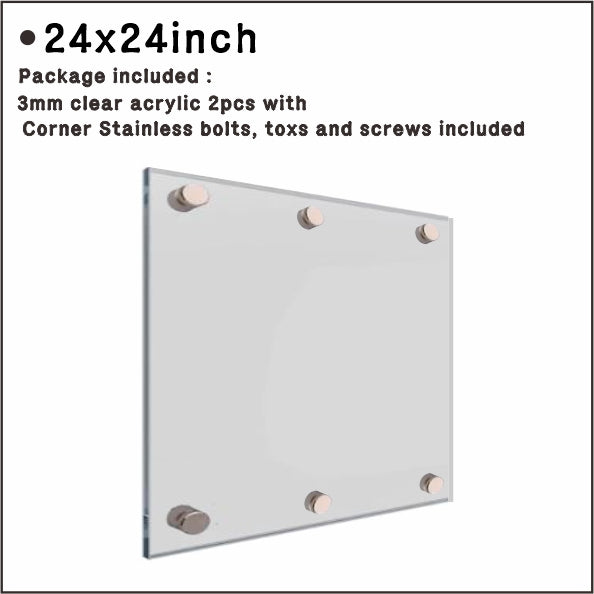Big Size 3mm Wall Acrylic Frame w Bolt / Office Business Permit Certificate Document Poster Photo