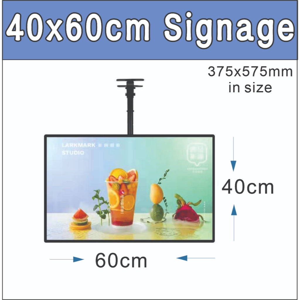 LED Film Signage (w/ Bracket) / Menu Display Light Box Promo Logo Sign Food Poster Restaurant Store