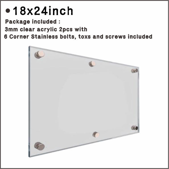 Big Size 3mm Wall Acrylic Frame w Bolt / Office Business Permit Certificate Document Poster Photo