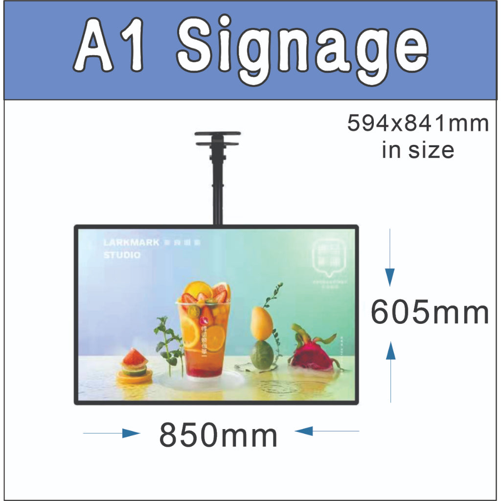 LED Film Signage (w/ Bracket) / Menu Display Light Box Promo Logo Sign Food Poster Restaurant Store