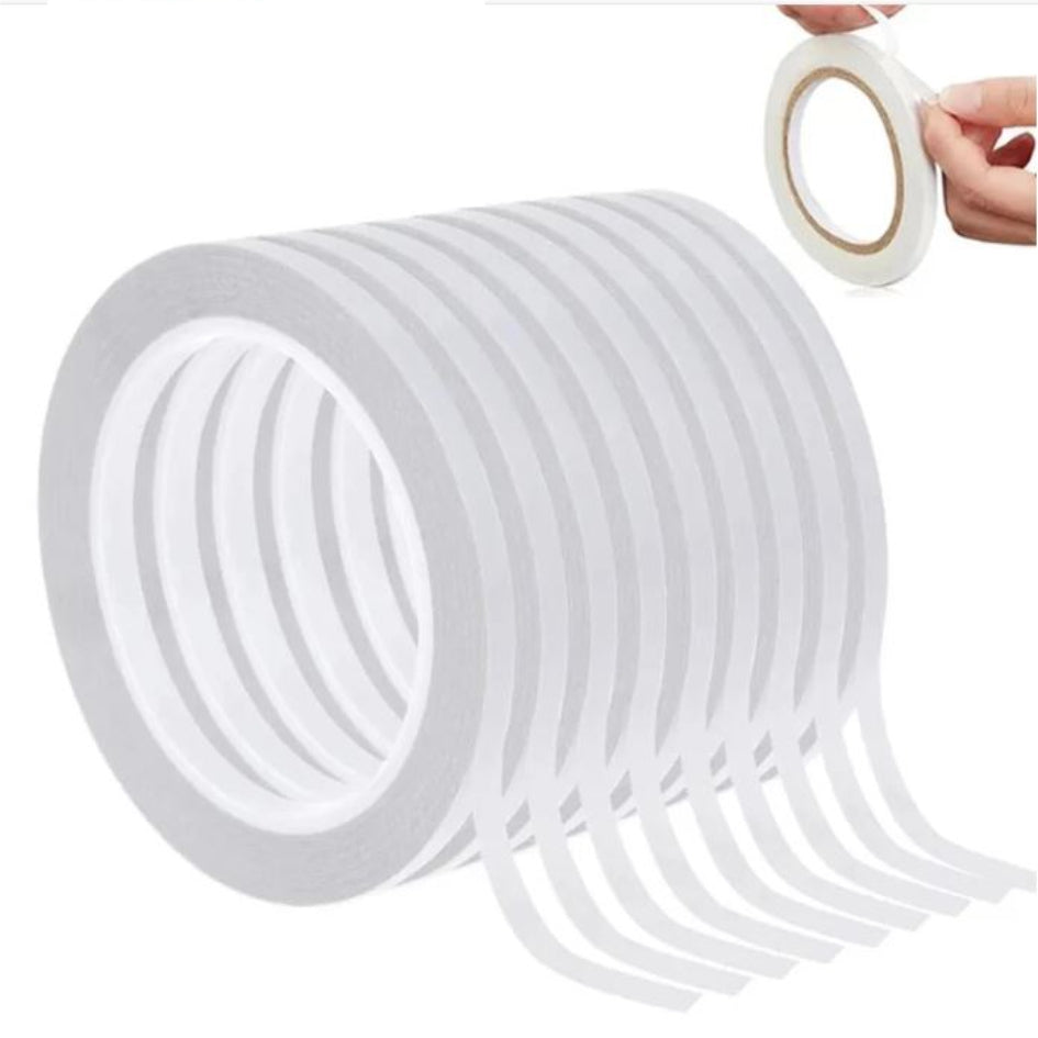 Strong Double Sided Adhesive Tape / 1cm x 50m Sticky Ultra thin Gift School Office Wrapping Supplies