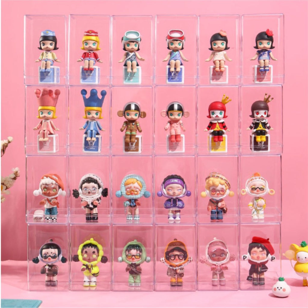 Mini Figure Acrylic Case / Transparent Small Action Display Stand Doll Storage Box Toys Car Cabinet