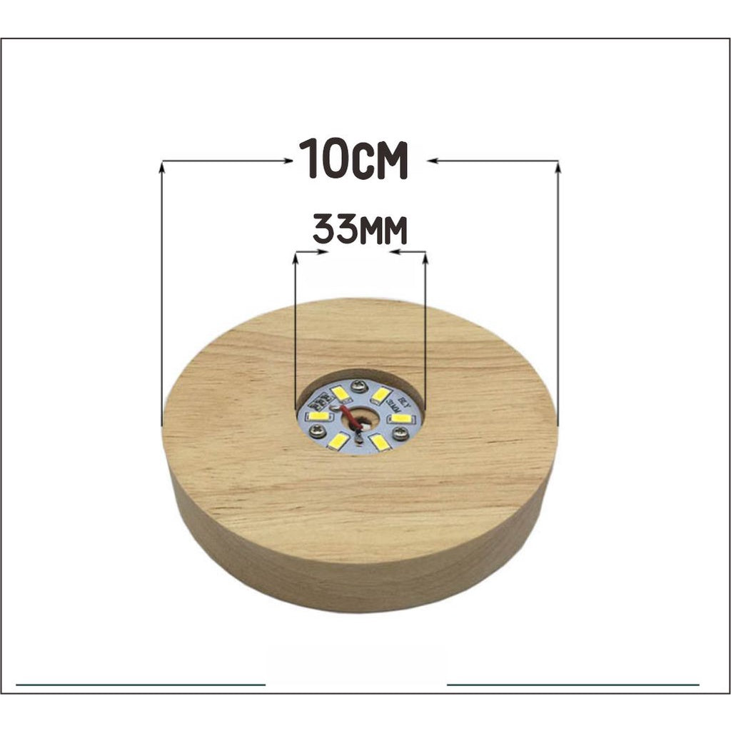 Wooden Led Light Base Stand (New) / White Warm Night Lamp Home Decor Acrylic Decoration Crystal Ball