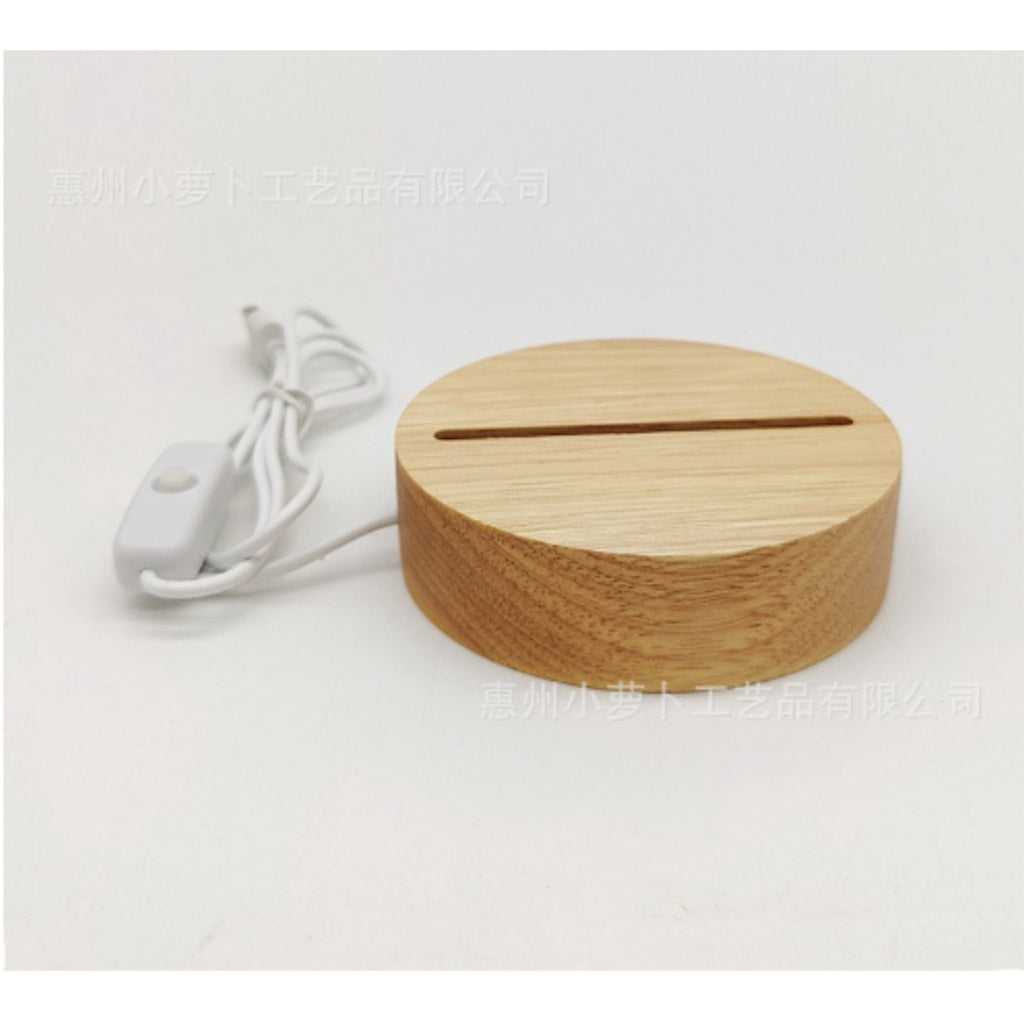 Wooden Led Light Base Stand (New) / White Warm Night Lamp Home Decor Acrylic Decoration Crystal Ball