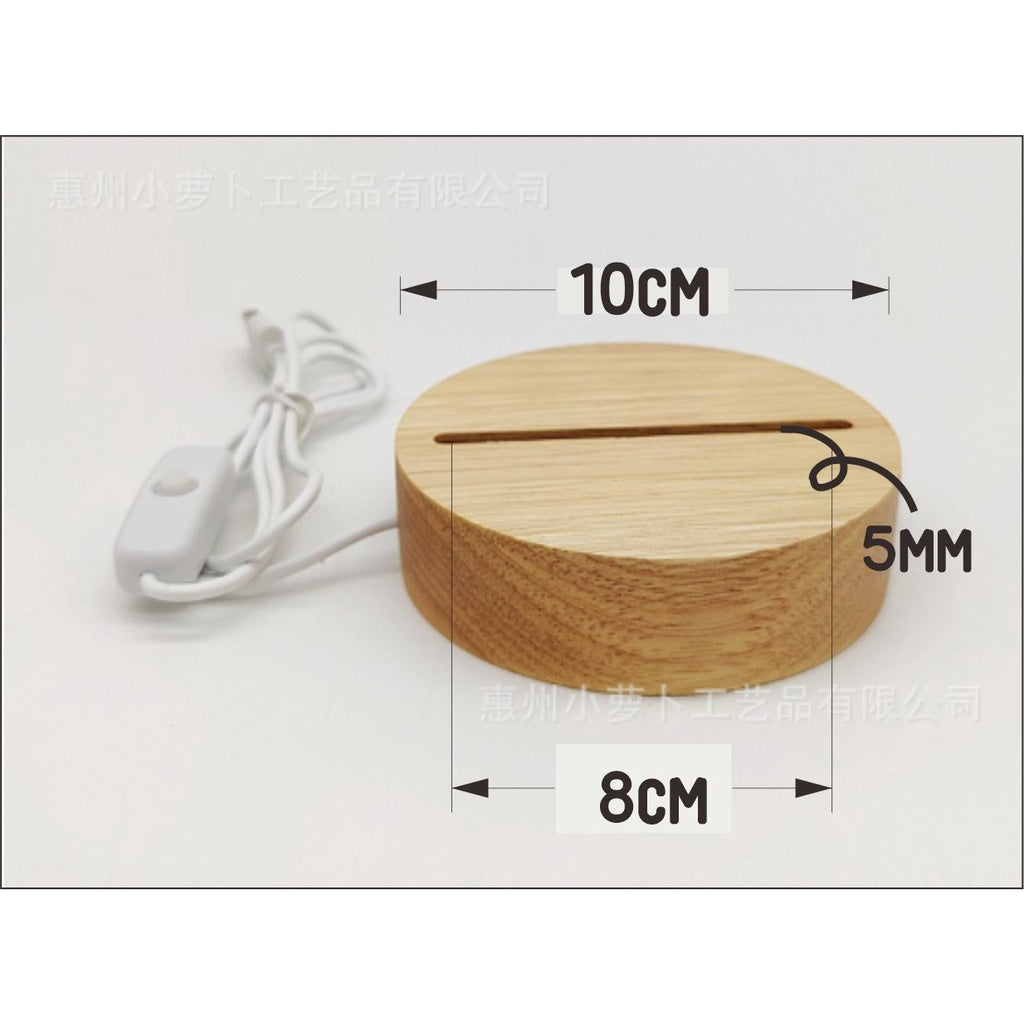 Wooden Led Light Base Stand (New) / White Warm Night Lamp Home Decor Acrylic Decoration Crystal Ball