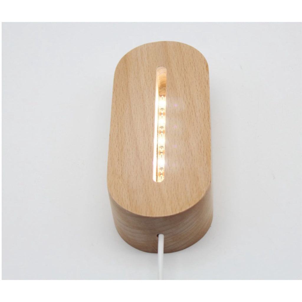 Wooden Led Light Base Stand (New) / White Warm Night Lamp Home Decor Acrylic Decoration Crystal Ball