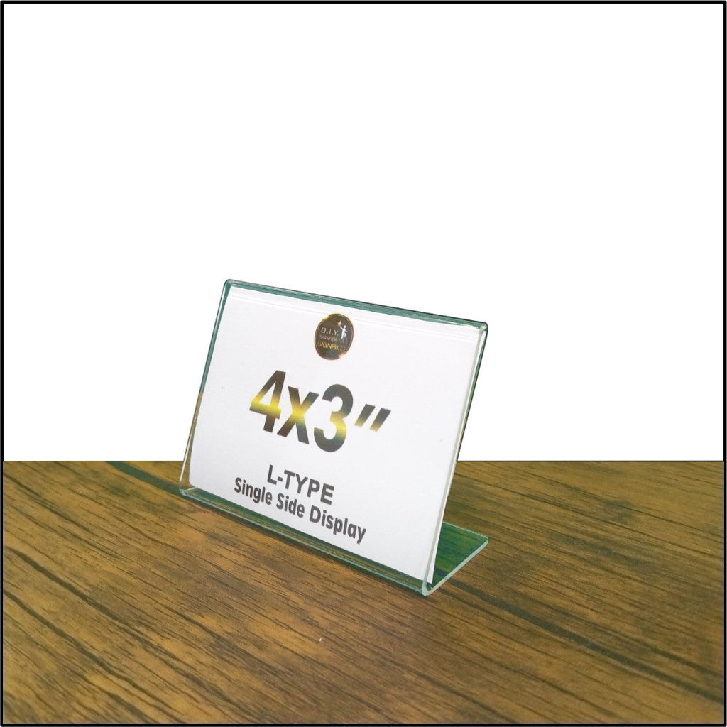 Clear Acrylic Blank L-Type T-Type Table Display Stand Paper Photo Sign Holder Desk Office School