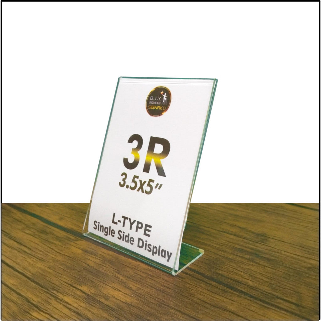 Clear Acrylic Blank L-Type T-Type Table Display Stand Paper Photo Sign Holder Desk Office School