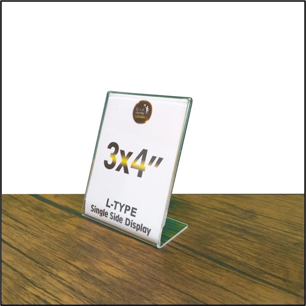 Clear Acrylic Blank L-Type T-Type Table Display Stand Paper Photo Sign Holder Desk Office School
