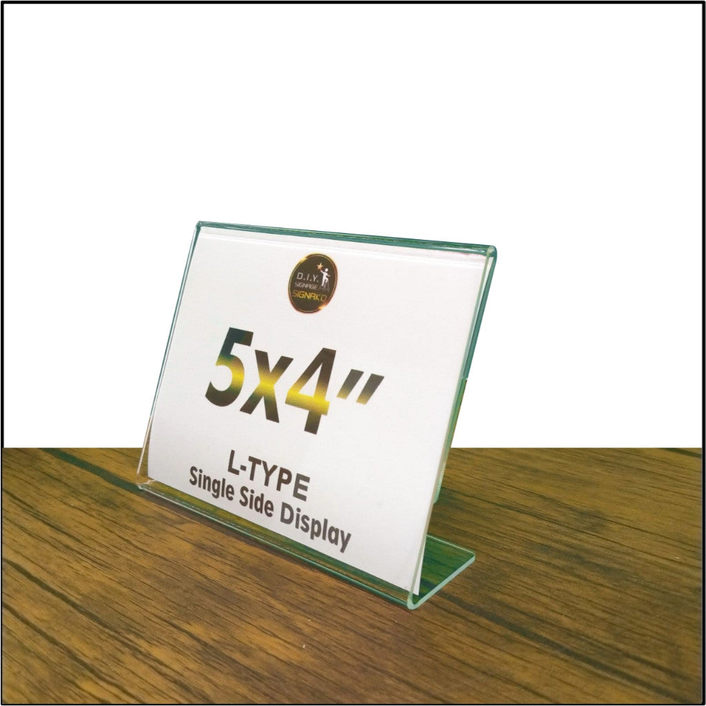 Clear Acrylic Blank L-Type T-Type Table Display Stand Paper Photo Sign Holder Desk Office School