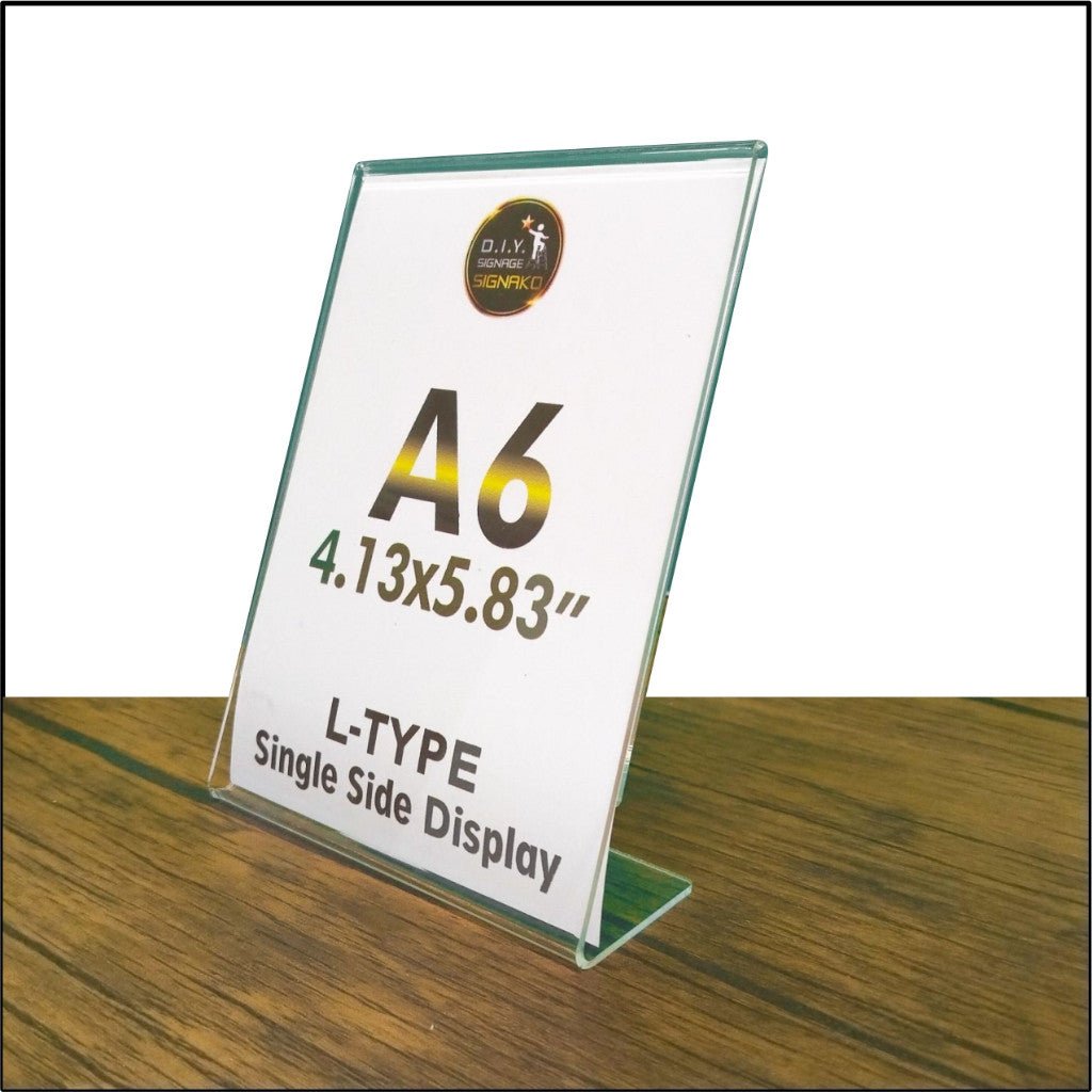 Clear Acrylic Blank L-Type T-Type Table Display Stand Paper Photo Sign Holder Desk Office School