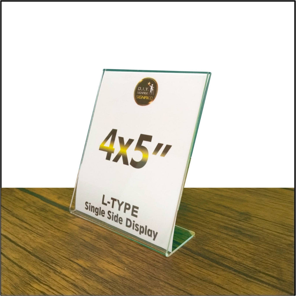Clear Acrylic Blank L-Type T-Type Table Display Stand Paper Photo Sign Holder Desk Office School