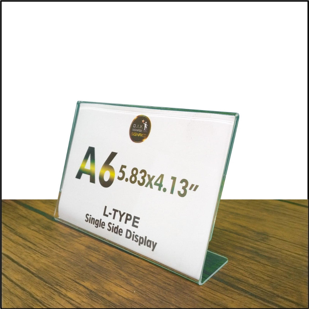 Clear Acrylic Blank L-Type T-Type Table Display Stand Paper Photo Sign Holder Desk Office School