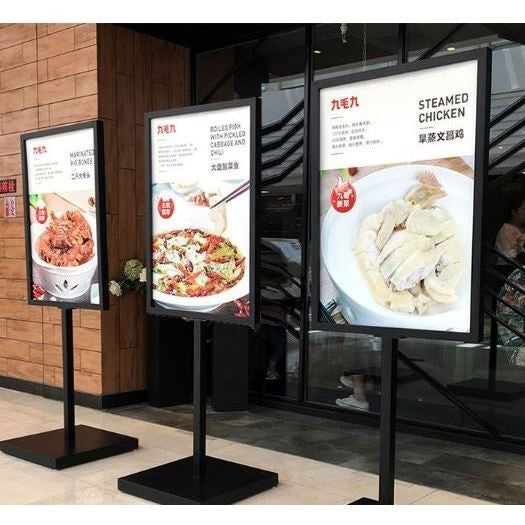Durable Big Size Sintra Poster Stand Signage / Menu Board Printing Standee Restaurant Shop Cafe Mall