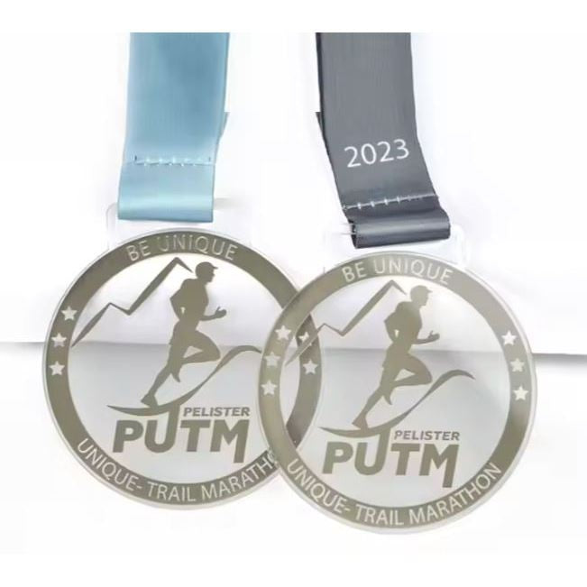 50Pcs) Customized Medal W UV Direct Print on 3mm Clear Acrylic Laser Cutting Trophy Award Plaque