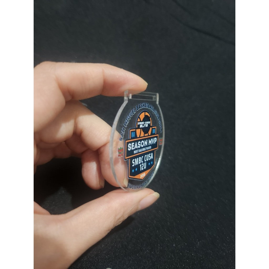 50Pcs) Customized Medal W UV Direct Print on 3mm Clear Acrylic Laser Cutting Trophy Award Plaque