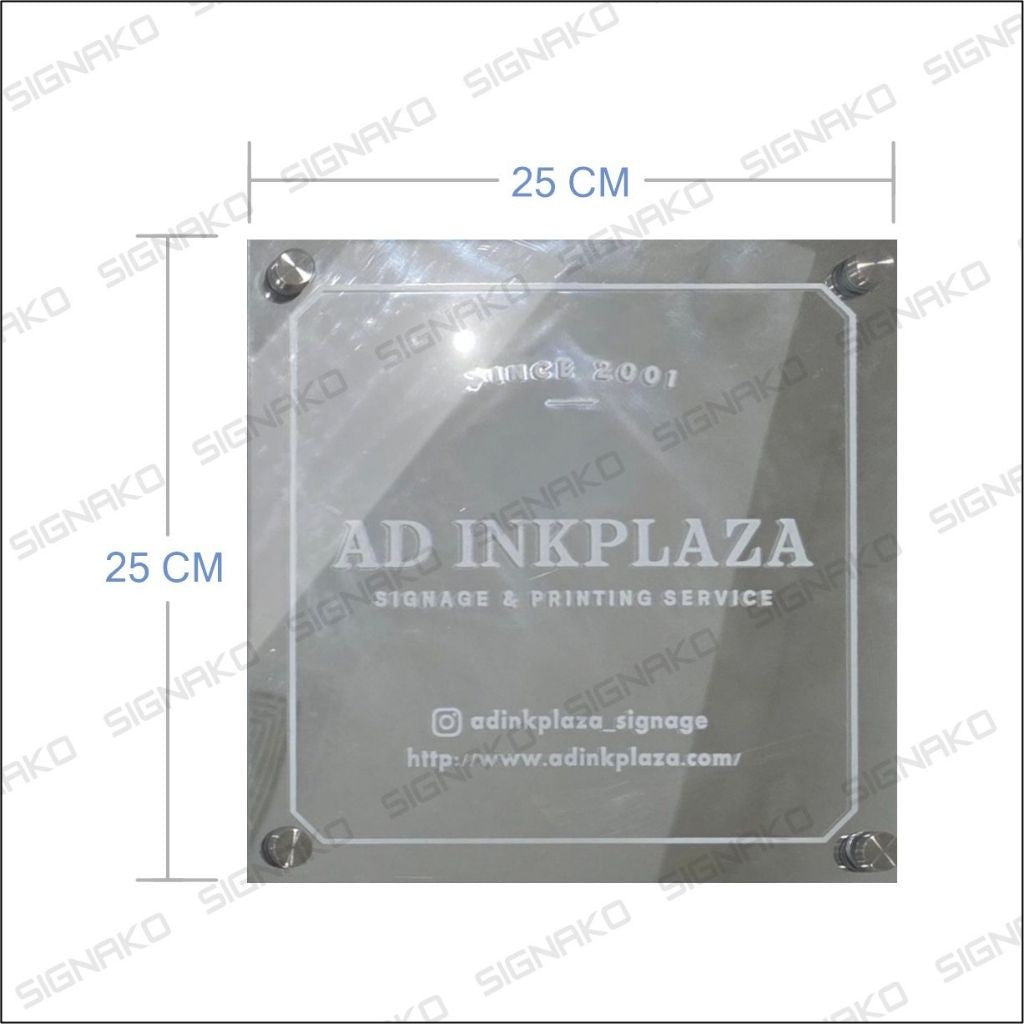 Office Signage #3) Mirror Silver Acrylic w/ UV Direct Print & Bolt / Signage for Business Room Door