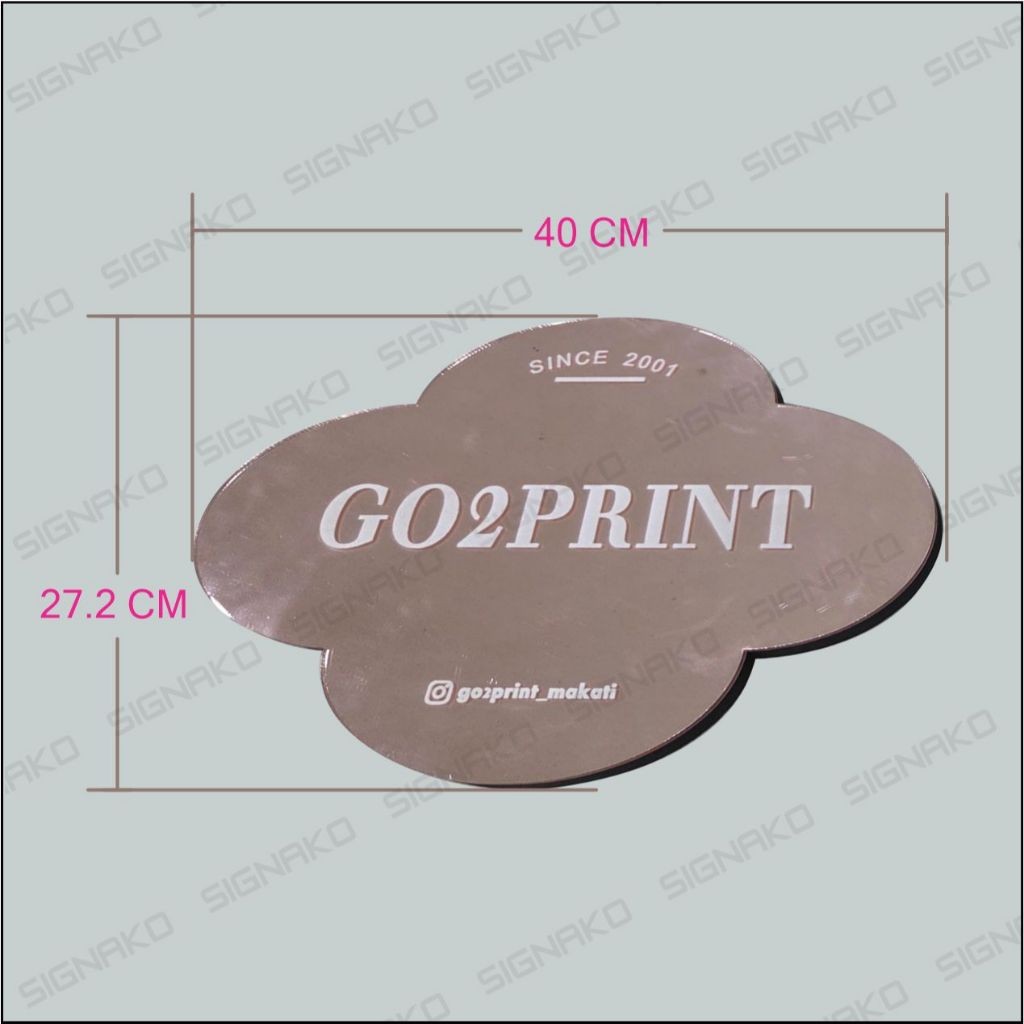 Office Signage #4) Mirror Rose gold Acrylic w/ UV Direct Print & Foam board/Company Room Logo Signage