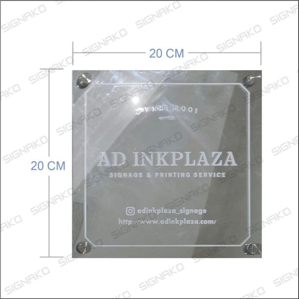 Office Signage #3) Mirror Silver Acrylic w/ UV Direct Print & Bolt / Signage for Business Room Door