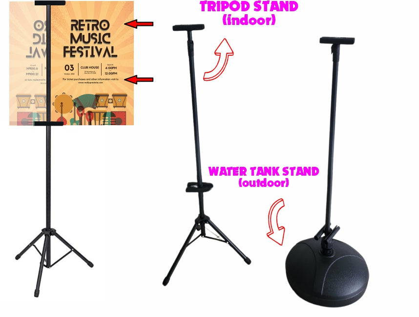 Durable Double sided Tripod Sintra Standee Outdoor Backdrop Stand Display Floor Sign Poster Menu