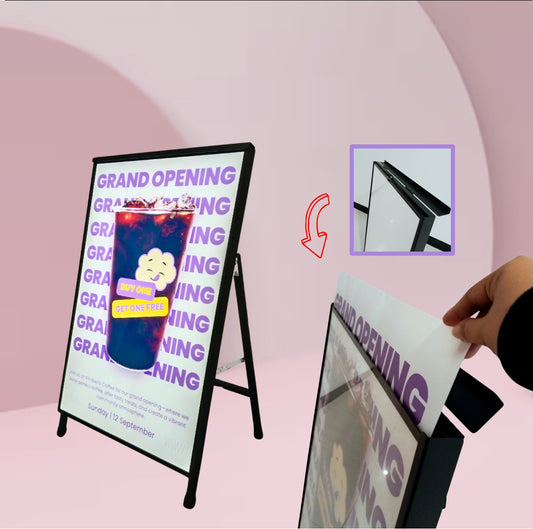Steel "A" Type Foldable Menu Light Standee Food Printing Stand Restaurant Mall LED Display Signage