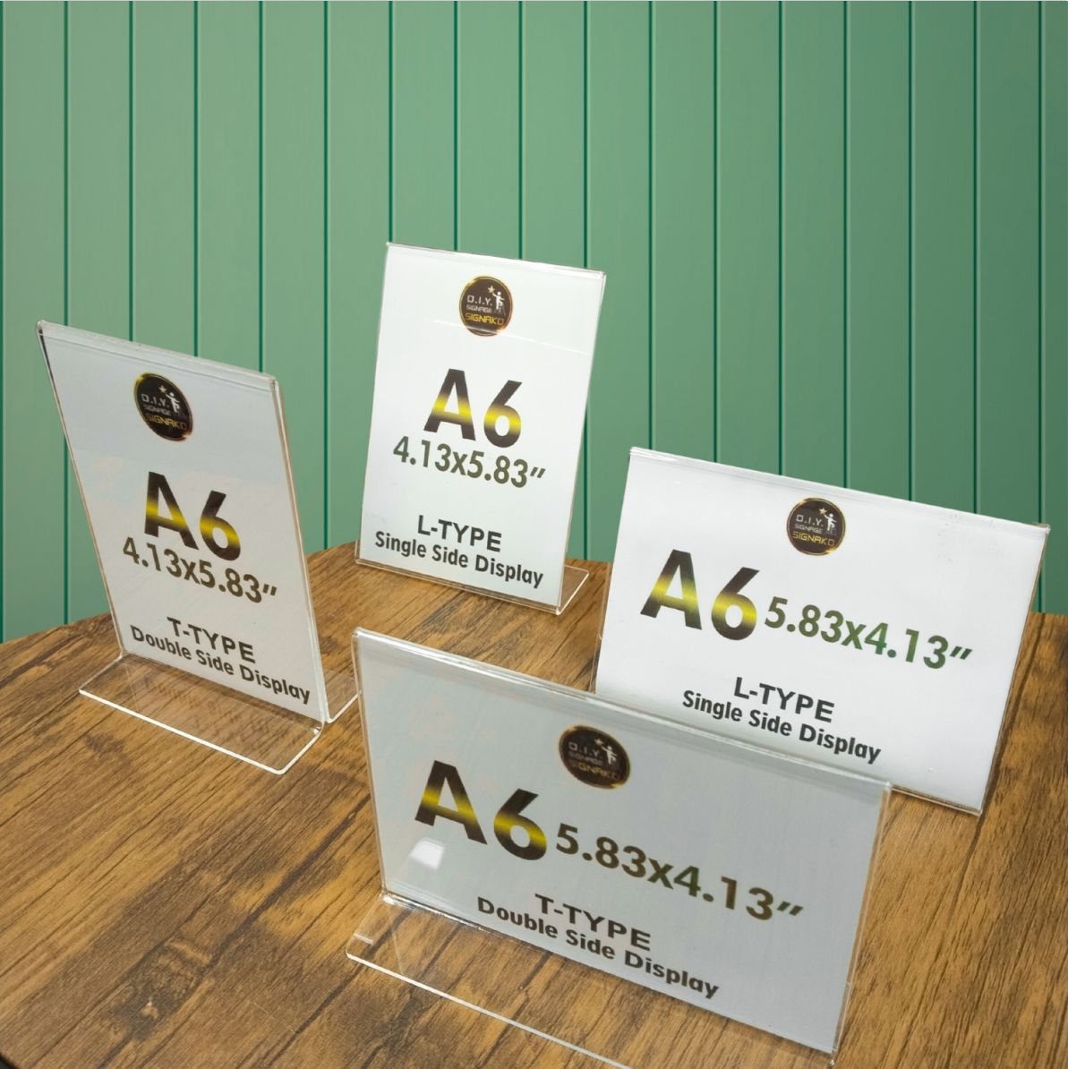 Clear Acrylic Blank L-Type T-Type Table Display Stand / Paper Photo Sign Holder Desk Office School