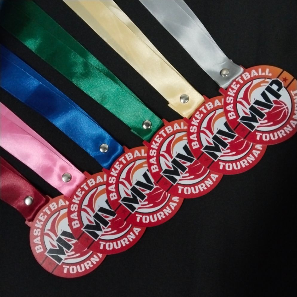10Pcs Customized Medals/UV Direct Print on 3mm Clear Acrylic w/ Ribbon Lace / Award Trophy Plaque