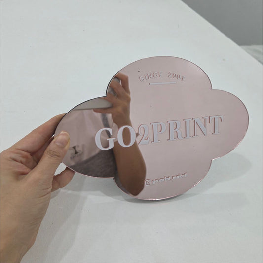 Office Signage #4) Mirror Rose gold Acrylic w/ UV Direct Print & Foam board/Company Room Logo Signage