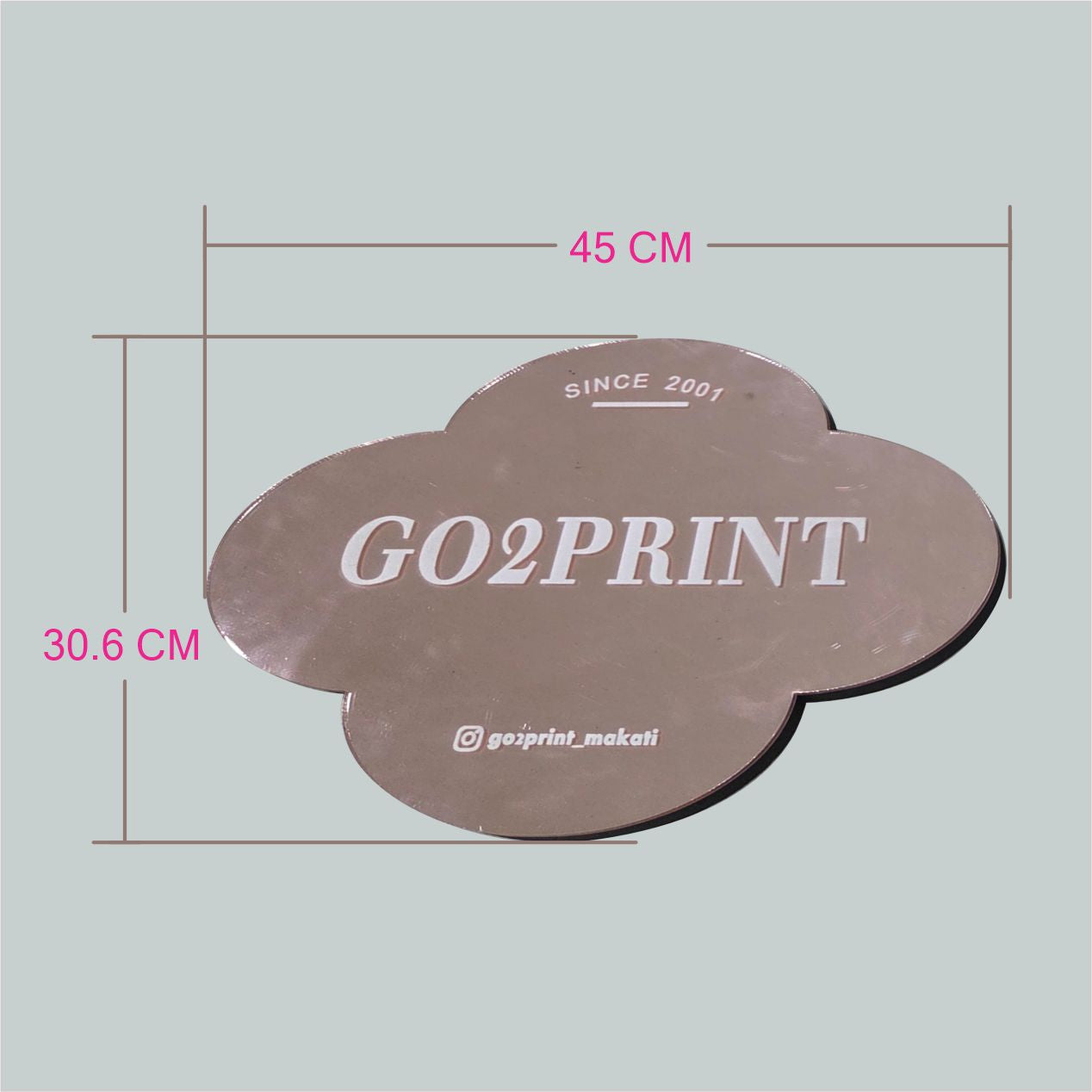 Office Signage #4) Mirror Rose gold Acrylic w/ UV Direct Print & Foam board/Company Room Logo Signage