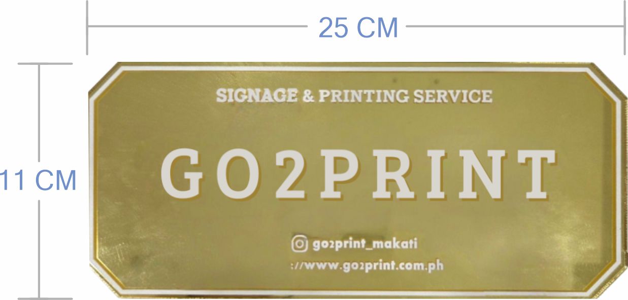 Office Signage) #5 Mirror Gold Acrylic w/UV Direct Print & Foamboard/Company Signage Door Display